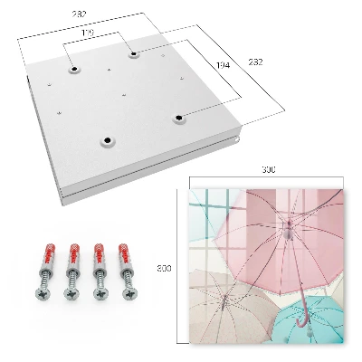 Pastel umbrellas Wall mounted key box
