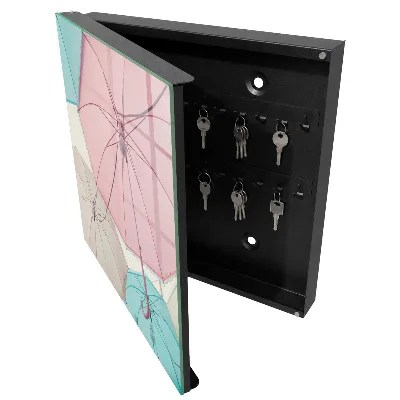Pastel umbrellas Wall mounted key box
