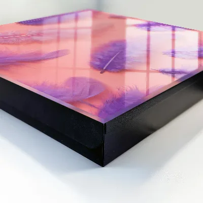 Purple feathers Key box for wall