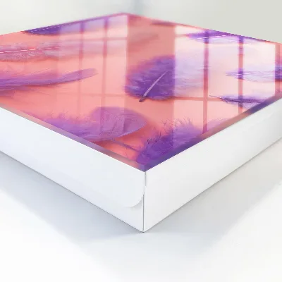Purple feathers Key box for wall