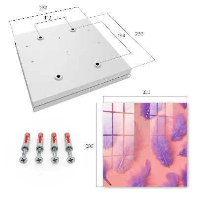 Purple feathers Key box for wall