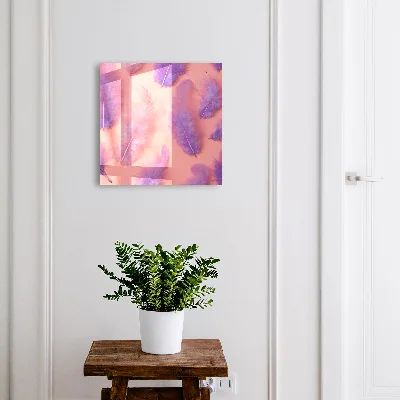 Purple feathers Key box for wall