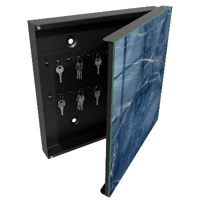 Blue marble Key box for wall