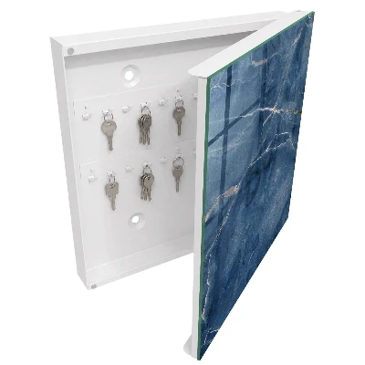Blue marble Key box for wall
