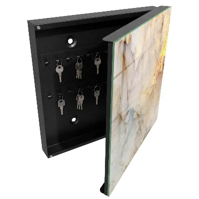 Wall-mounted key box marble elegance design