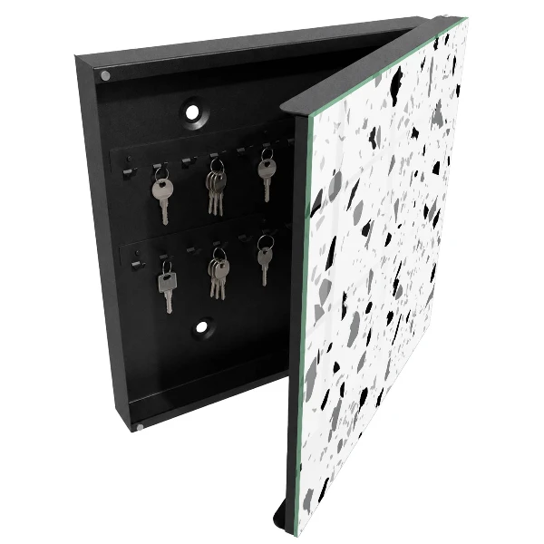 Monochrome terrazzo Key box for wall