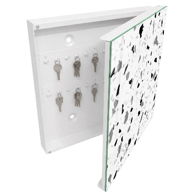 Monochrome terrazzo Key box for wall