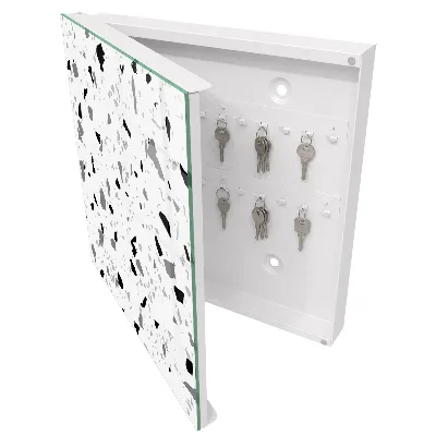 Monochrome terrazzo Key box for wall