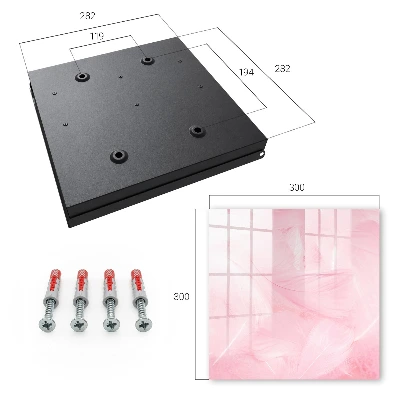 Wall-mounted key box with pink feathers design