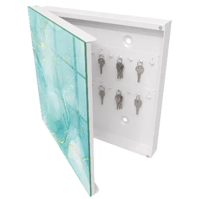 Wall-mounted key box in turquoise elegance