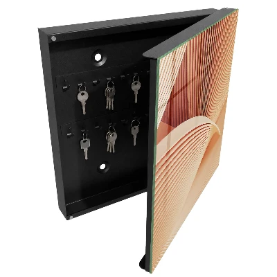 Wall-mounted key box with abstract waves design