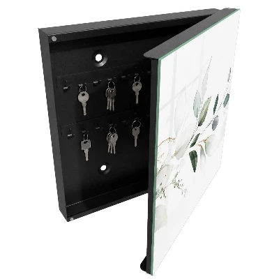 Watercolor leaves Wall mounted key box