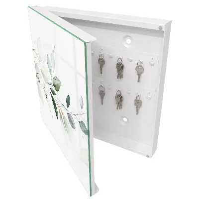Watercolor leaves Wall mounted key box