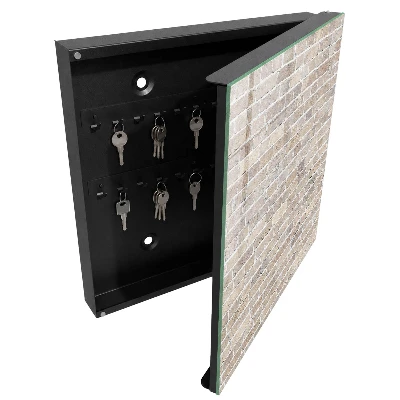Wall-mounted key box brick composition