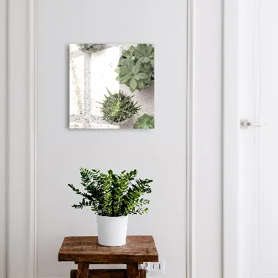 Green succulents Key cabinet