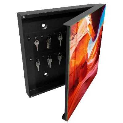 Wall mounted key box colorful rocks design