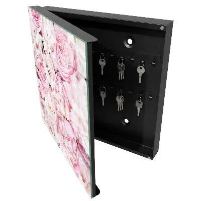 Key cabinet with pastel flowers print