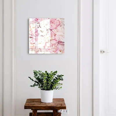 Key cabinet with pastel flowers print