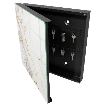 Wall-mounted key box with a beautiful marble pattern