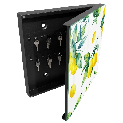 Watercolor lemons Key box for wall