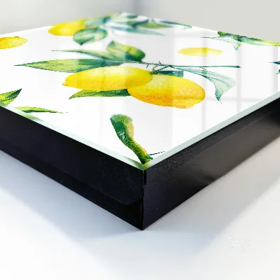 Watercolor lemons Key box for wall