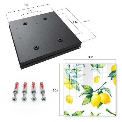 Watercolor lemons Key box for wall