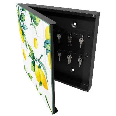 Watercolor lemons Key box for wall