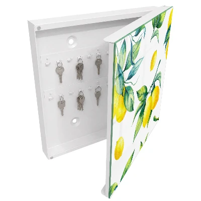 Watercolor lemons Key box for wall