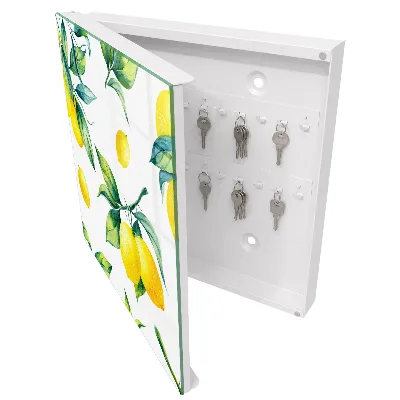 Watercolor lemons Key box for wall