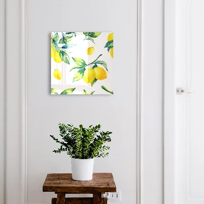 Watercolor lemons Key box for wall