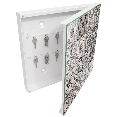 Key cabinet with stylish tiles