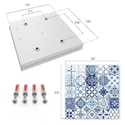 Blue tiles Wall mounted key box