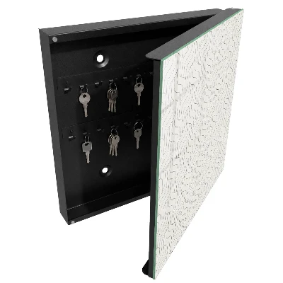 Geometric wall-mounted key box with a geometric design