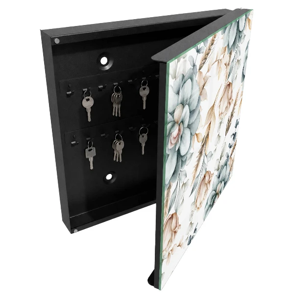 Watercolor flowers Wall mounted key box