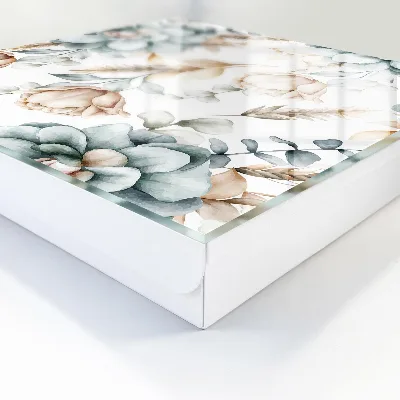 Watercolor flowers Wall mounted key box