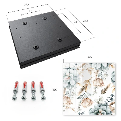Watercolor flowers Wall mounted key box