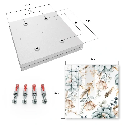 Watercolor flowers Wall mounted key box