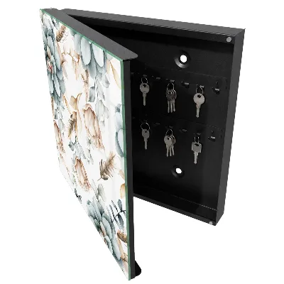 Watercolor flowers Wall mounted key box