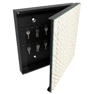 Wall-mounted key box with a stylish geometric design