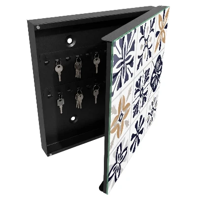 Geometric pattern wall-mounted key box with a modern geometric pattern design