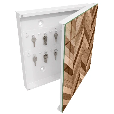 Wood herringbone Key cabinet