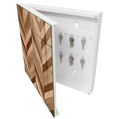 Wood herringbone Key cabinet