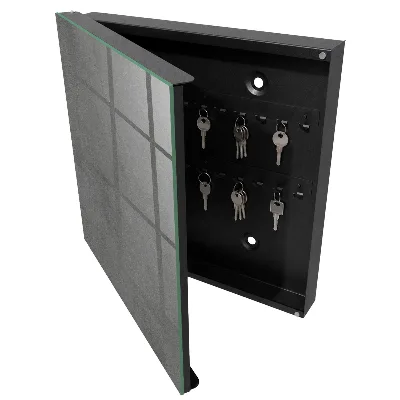 Wall mounted key box grey texture