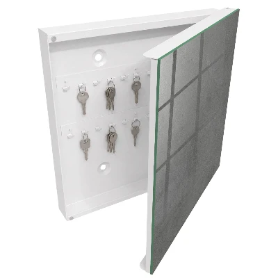 Wall mounted key box grey texture