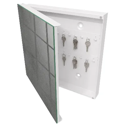 Wall mounted key box grey texture