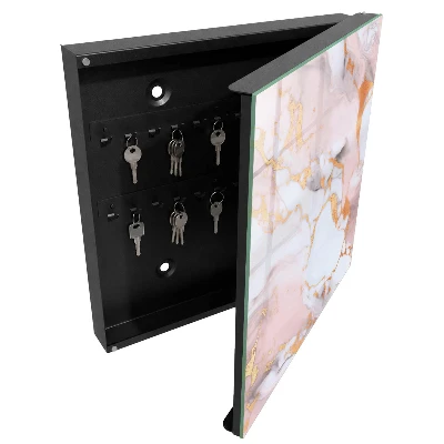 Key cabinet with abstract marble design