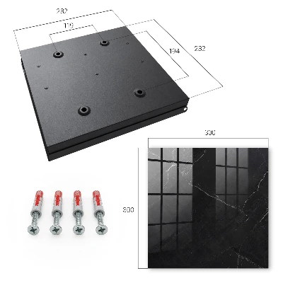 Wall-mounted key box in marble black