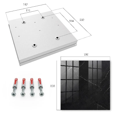 Wall-mounted key box in marble black