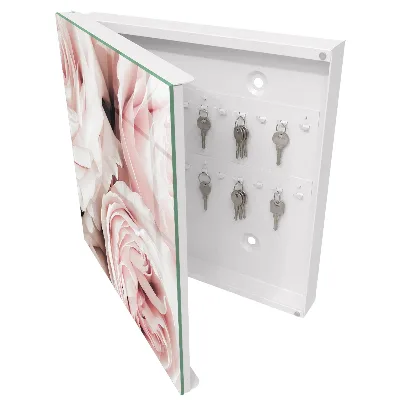 Pastel roses Key box for wall