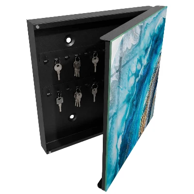 Turquoise patterns Key box for wall